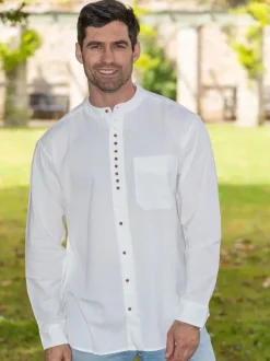 Online Sweater Shop Traditional Grandfather Shirt White