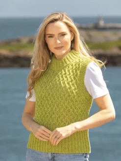Discount Sweater Shop Trellis Crop Vest Apple Green
