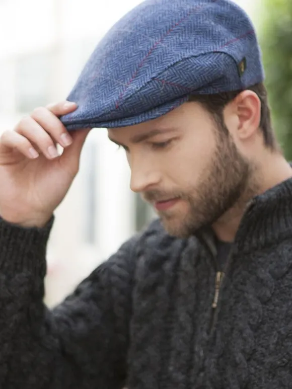 Sale Sweater Shop Trinity Cap Light Blue Herringbone col.110