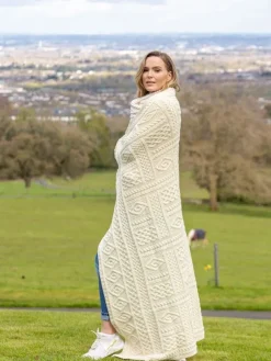 Discount Sweater Shop Two Tone Plated Aran Throw X4349