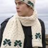 Outlet Sweater Shop Unisex Aran Hat with Shamrocks