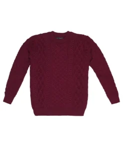 Online Sweater Shop Unisex Heavyweight Aran Sweater Claret