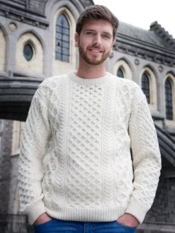 Clearance Sweater Shop Unisex Heavyweight Aran Sweater Natural
