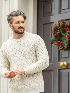 Clearance Sweater Shop Unisex Heavyweight Aran Sweater Natural