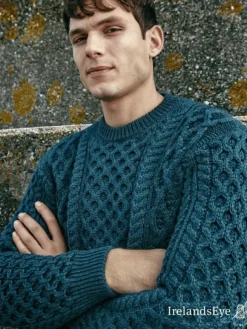 Fashion Sweater Shop Unisex Heavyweight Aran Sweater Evergreen