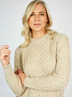 Sale Sweater Shop Unisex Merino Wool Aran Sweater - Parsnip