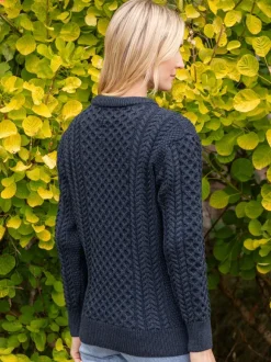 Online Sweater Shop Unisex Merino Wool Aran Sweater - Blackwatch