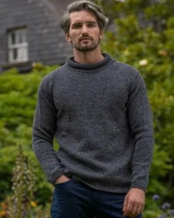 Fashion Sweater Shop Unisex Roll Neck Merino Wool Sweater Slate