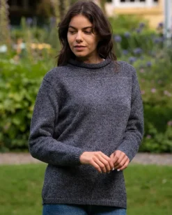Fashion Sweater Shop Unisex Roll Neck Merino Wool Sweater Slate