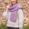 New Sweater Shop Wool and Cashmere Aran Scarf Lavender