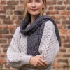 Best Sweater Shop Wool and Cashmere Aran Scarf Slate