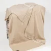 Fashion Sweater Shop Wool and Cashmere Beige Herringbone Throw Col: 1475