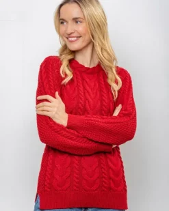 Best Sweater Shop Wool and Cashmere Fitted Sweater - Red