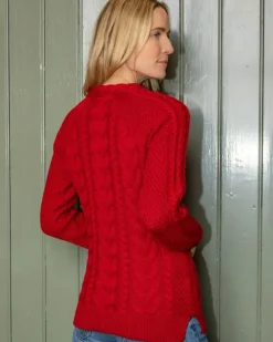 Best Sweater Shop Wool and Cashmere Fitted Sweater - Red