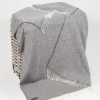 Best Sweater Shop Wool and Cashmere Grey Herringbone Throw Col: 1474
