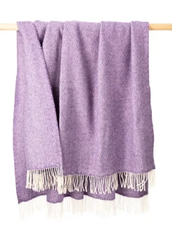 Hot Sweater Shop Wool and Cashmere Herringbone Throw Col.1440