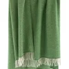 Outlet Sweater Shop Wool and Cashmere Herringbone Throw Green Col.1491