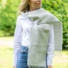Outlet Sweater Shop Wool and Cashmere light grey Herringbone Scarf 2422
