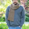 Outlet Sweater Shop Wool and Cashmere Luxe Ribbed Scarf - Ground