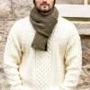 Sale Sweater Shop Wool and Cashmere Luxe ribbed scarf - forest green