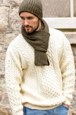 Sale Sweater Shop Wool and Cashmere Luxe ribbed scarf - forest green