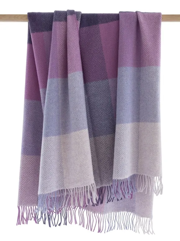 New Sweater Shop Wool and Cashmere Throw Lilac Col.1442