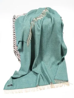 Hot Sweater Shop Wool and Cashmere Turquoise Herringbone Throw Col: 1417
